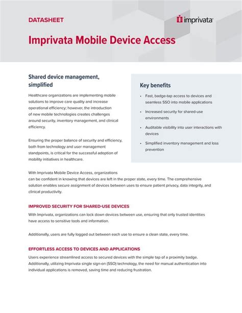 imprivata mobile access management